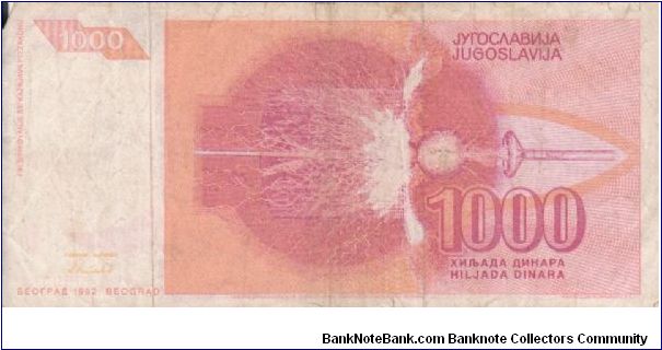 Banknote from Yugoslavia year 1992