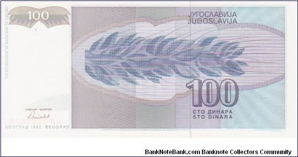 Banknote from Yugoslavia year 1992