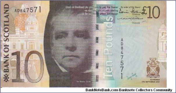 Bank Of Scotland £10 Note dated 2007 Banknote