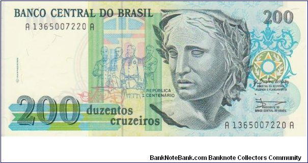 Brazil 200 Cruzeiros Banknote