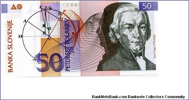 Banknote from Slovenia year 1992