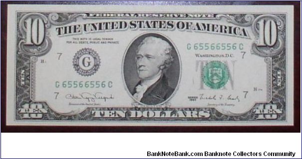 1990 G65566556C Radar Banknote