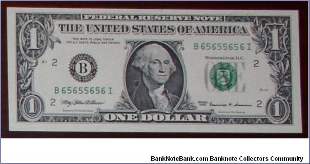 1999 B65655656I Radar Banknote