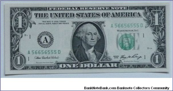 2006 A56656555D Binary Note Banknote