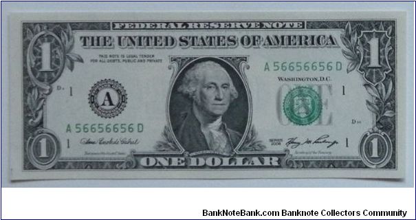 2006 A56656656D Binary Note Banknote