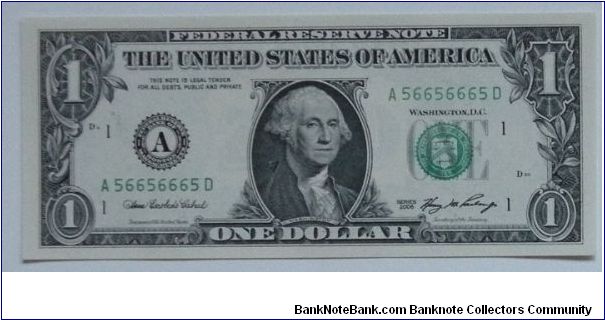 2006 A56656665D Binary Note Banknote