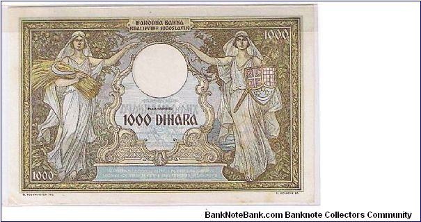 Banknote from Yugoslavia year 1931