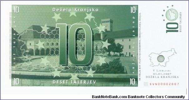 Banknote from Exonumia year 2007