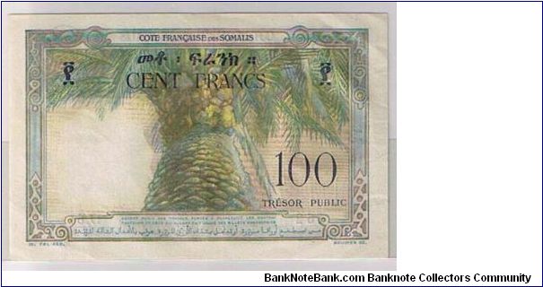 Banknote from Djibouti year 1952