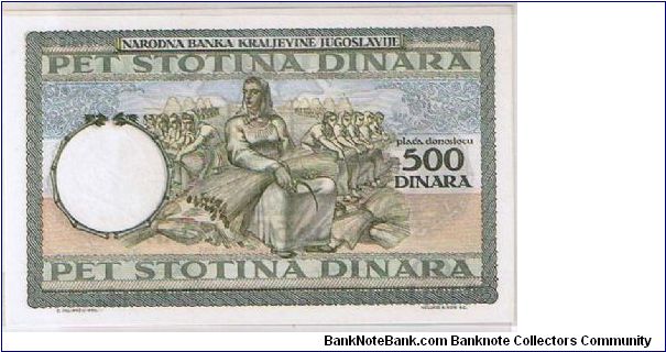 Banknote from Yugoslavia year 1935