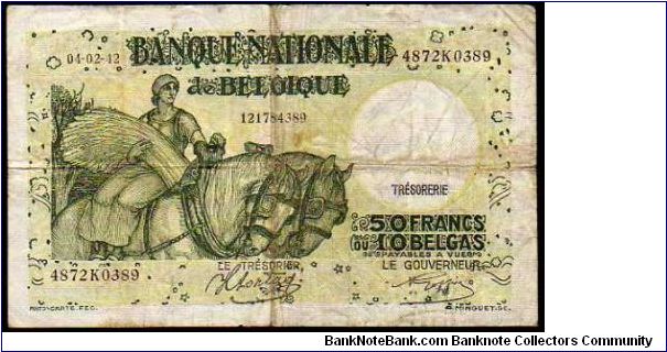 50 Francs=
10 Belgas__

Pk 106 Banknote