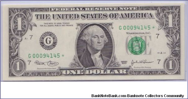 2003 $1 CHICAGO FRN STAR NOTE Banknote