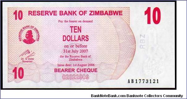 10 Dollars__
Pk 39__

Bearer Cheque
 Banknote