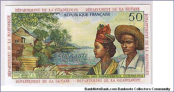 Banknote from French Guiana year 1964