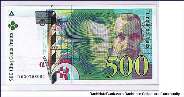 GOVERNMENT OF FRANCE 500 FRANCS Banknote