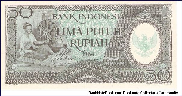 50 rupiah; 1964 Banknote