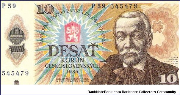 Czekoslovakia, 10 Korun 1986 (Hviezdoslav; Orava mountains) Banknote