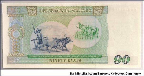 Banknote from Myanmar year 1987