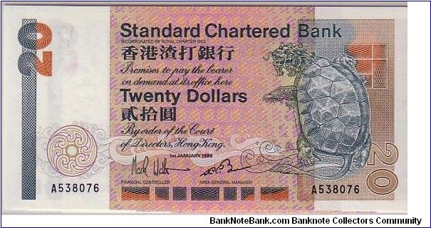 STANDARD CHARTERED BANK-NAME CHANGE- $20 SMALL VERSION AFTER 1ST SERIES Banknote
