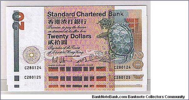 STANDARD CHARTERED BANK-NAME CHANGE- $20 SMALLER VERSION Banknote