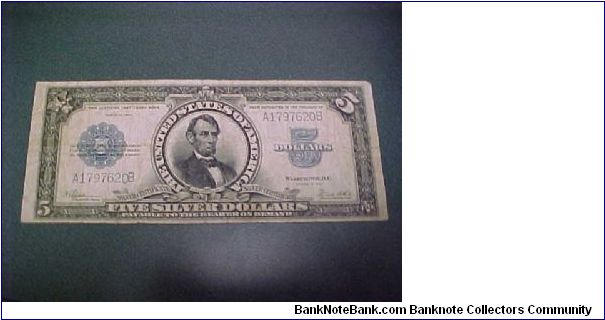 Fr. 282 - $5 silver certificate (e.g. the Porthole note) in nice VG/F. Banknote