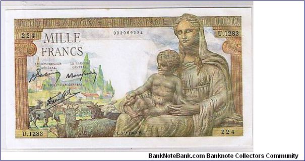 FRANCE 1000 FRANCS Banknote