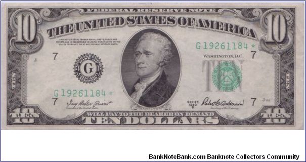 1950 B $10 CHICAGO FRN **STAR NOTE** Banknote