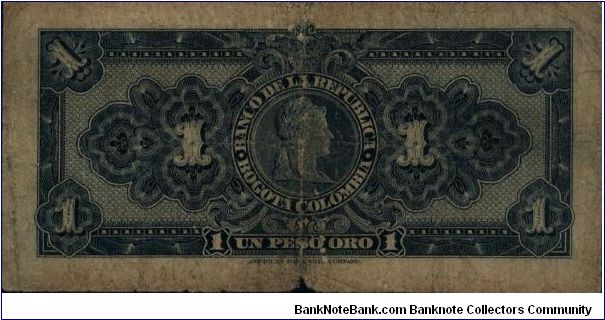 Banknote from Colombia year 1950
