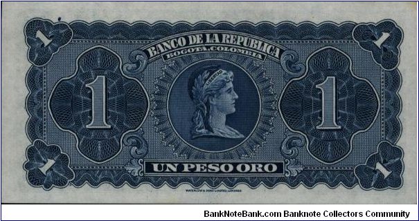 Banknote from Colombia year 1953