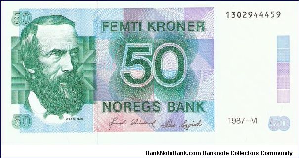 50 kroner; 1987; Series VI

Part of the Dragon Collection! Banknote