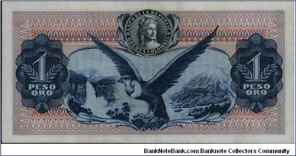 Banknote from Colombia year 1971