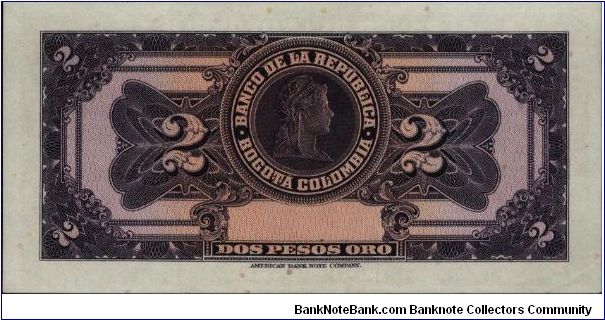 Banknote from Colombia year 1955