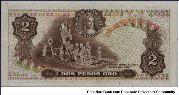 Banknote from Colombia year 1972