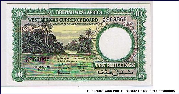 BRITISH WEST AFRICA 10/- VERY SCARCE Banknote