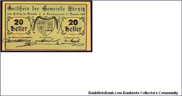 *NOTGELD*__


20 Heller__
Pk NL__

31-12-1920
 Banknote