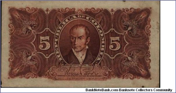 Banknote from Colombia year 1904