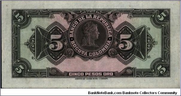 Banknote from Colombia year 1947
