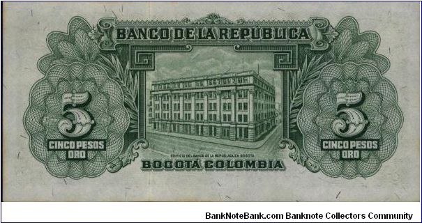 Banknote from Colombia year 1953