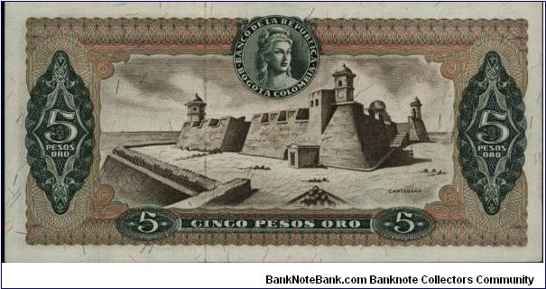 Banknote from Colombia year 1963