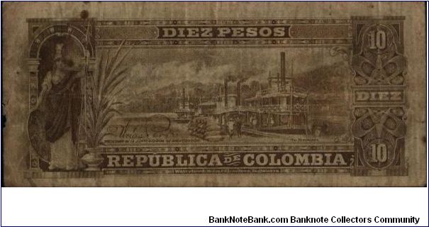 Banknote from Colombia year 1904