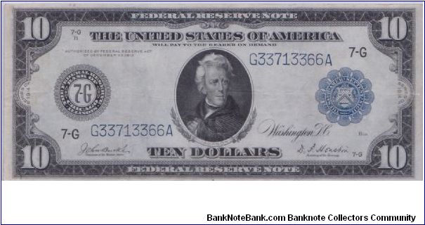 1914 LG SIZED $10 CHICAGO FEDERAL RESERVE NOTE Banknote