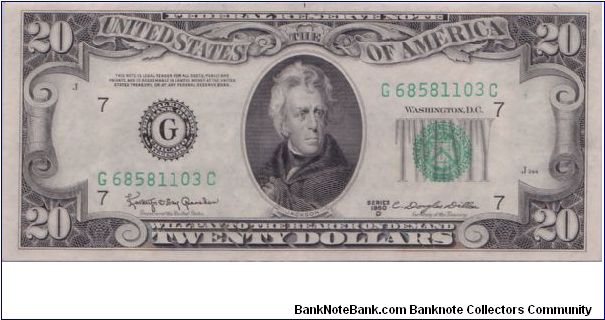 1950 D $20 CHICAGO FRN Banknote