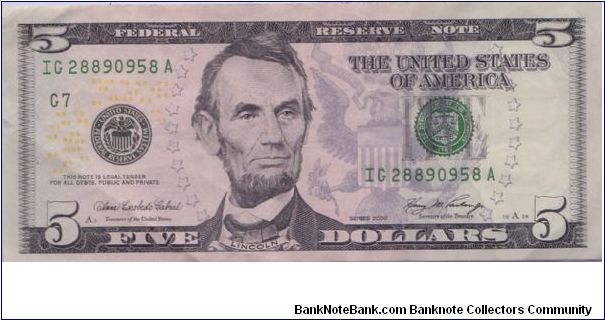 2006 $5 CHICAGO FRN

**NEW COLORIZED NOTE** Banknote