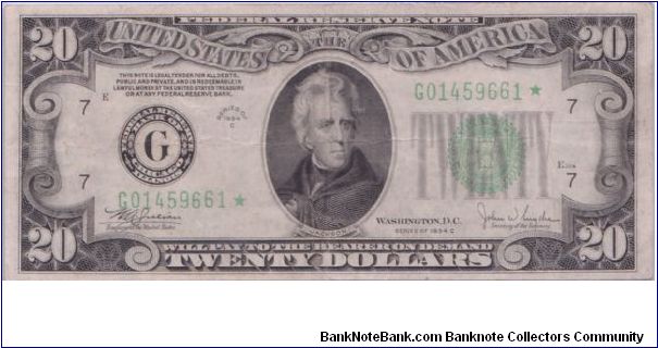 1934 C $20 CHICAGO FRN 


**STAR NOTE**

**NEW BACK** Banknote