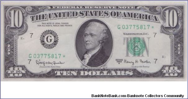 1963 A $10 CHICAGO FRN


**STAR NOTE** Banknote