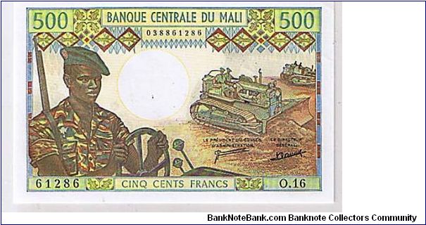 MALI 500 FRANCES Banknote