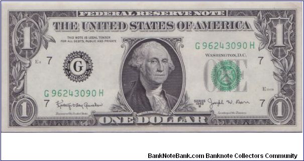 1963 B $1 CHICAGO FRN

#5 OF 5 CONSECUTIVE


**BARR NOTE** Banknote