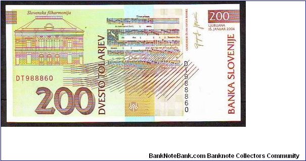 Banknote from Slovenia year 2004