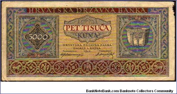 5000 Kuna__
Pk 13__

01-09-1943
 Banknote