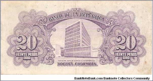 Banknote from Colombia year 1953